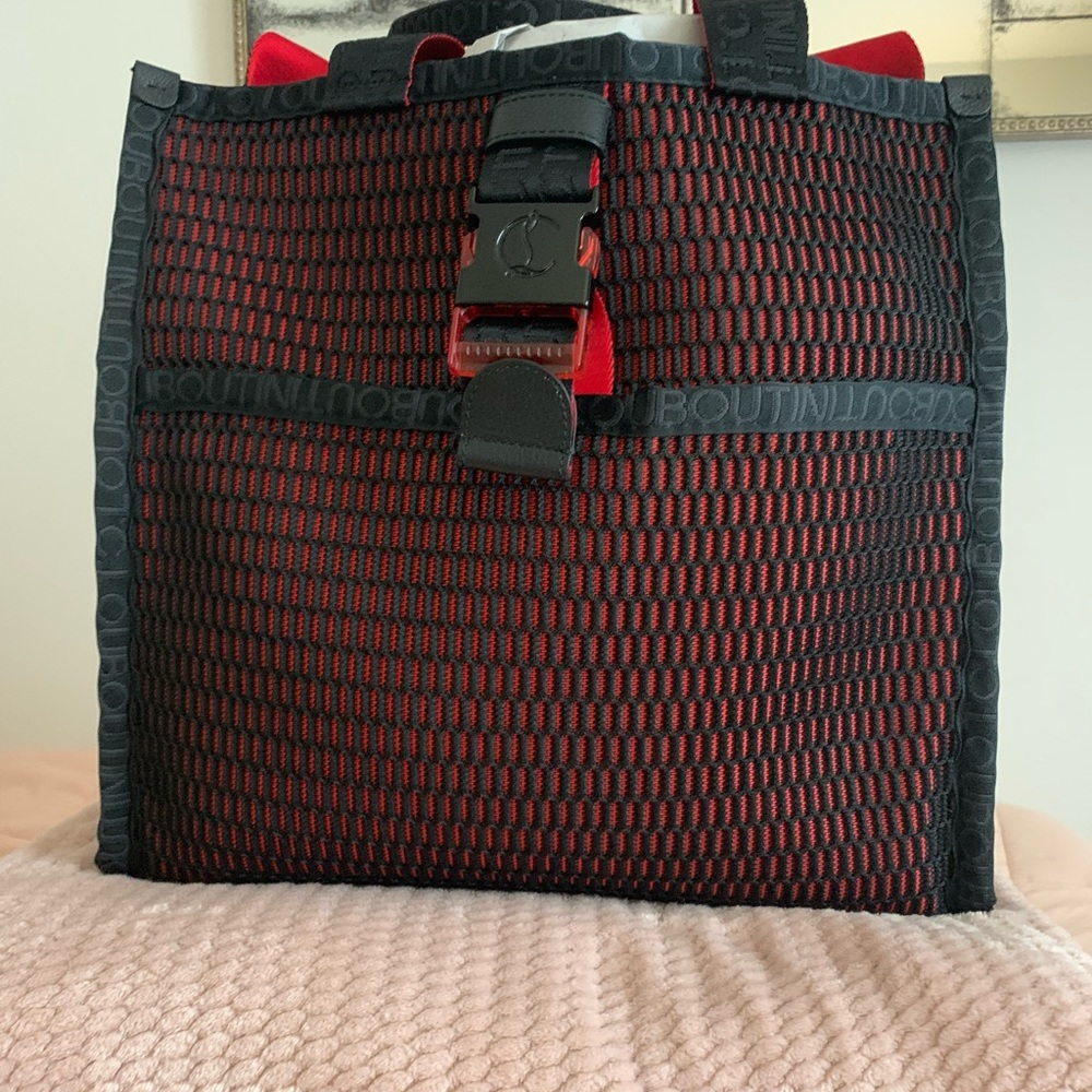 Christian Louboutin Loubiclic tote in mesh.
